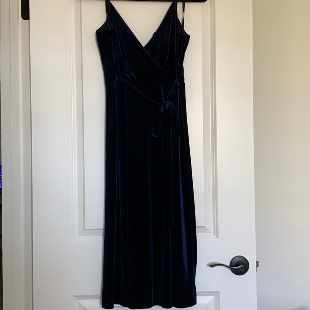 Blue velvet dress